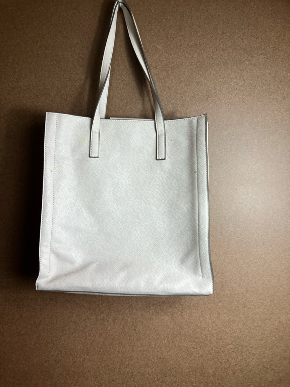 Steve Madden Cream Leather Tote with Removable Card Holder - Picture 4 of 13
